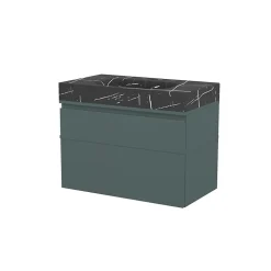 Ipiemme SRL Plan vasque L.80 x P.45,3 x H.10 cm, finition noir veiné, Stonetec