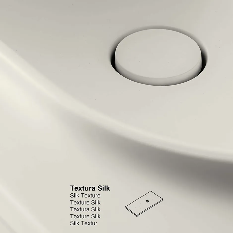Poalgi Plan vasque lavabo résine Wraitom 100x46 cm blanc marfil série Bül* Plan Simple Vasque