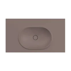 Poalgi Plan vasque lavabo résine Wraitom 100x46 cm marron tundra série Bül* Plan Simple Vasque