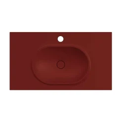Poalgi Plan vasque lavabo résine Wraitom 120x46 cm rouge tassili série Bül* Plan Simple Vasque