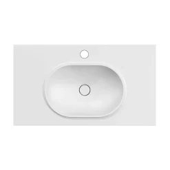 Poalgi Plan vasque lavabo résine Wraitom 120x46 cm blanc série Bül