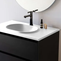 Poalgi Plan vasque lavabo résine Wraitom 120x46 cm blanc série Bül