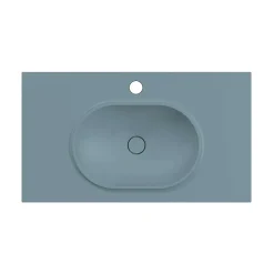 Poalgi Plan vasque lavabo résine Wraitom 120x46 cm vert liquen série Bül* Plan Simple Vasque