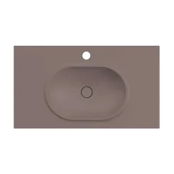 Poalgi Plan vasque lavabo résine Wraitom 120x46 cm marron tundra série Bül