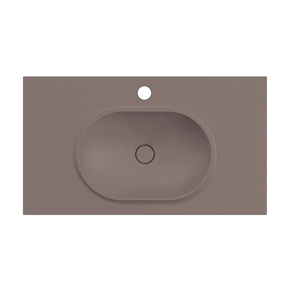 Poalgi Plan vasque lavabo résine Wraitom 120x46 cm marron tundra série Bül