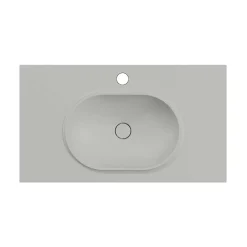 Poalgi Plan vasque lavabo résine Wraitom 120x46 cm gris humo série Bül* Plan Simple Vasque