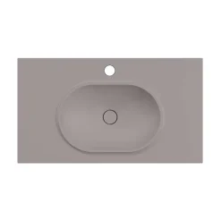 Poalgi Plan vasque lavabo résine Wraitom 120x46 cm gris concret série Bül