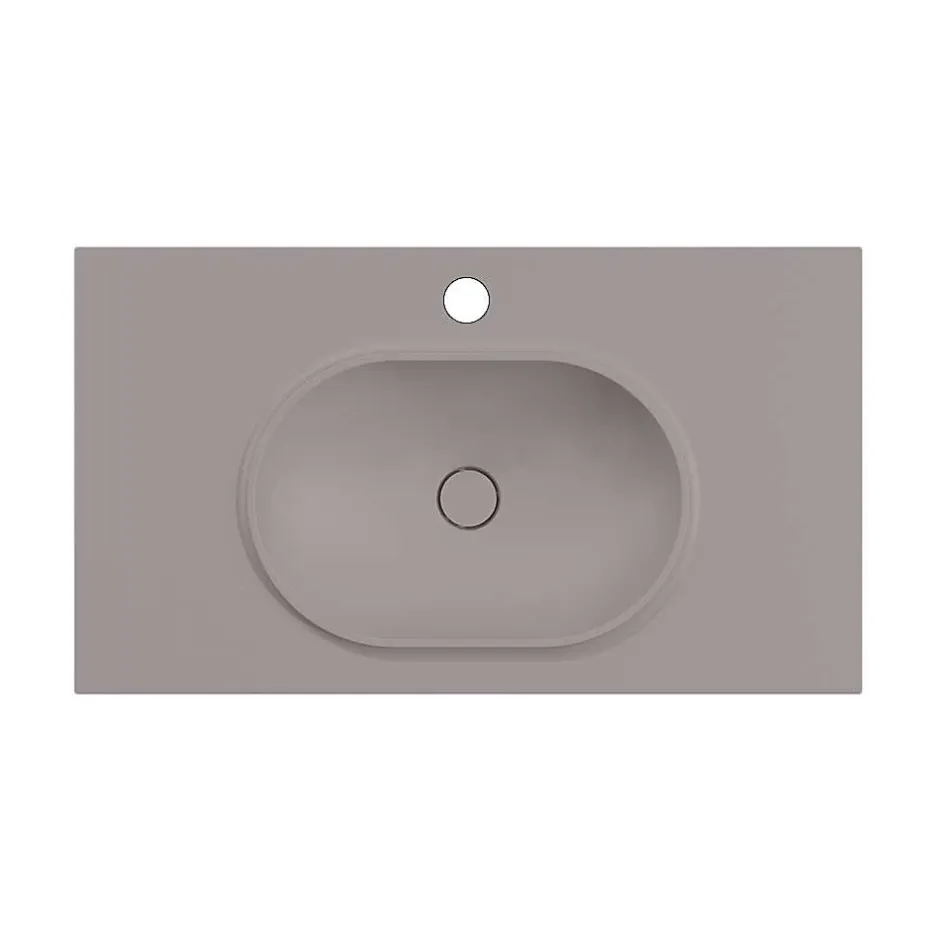 Poalgi Plan vasque lavabo résine Wraitom 120x46 cm gris concret série Bül