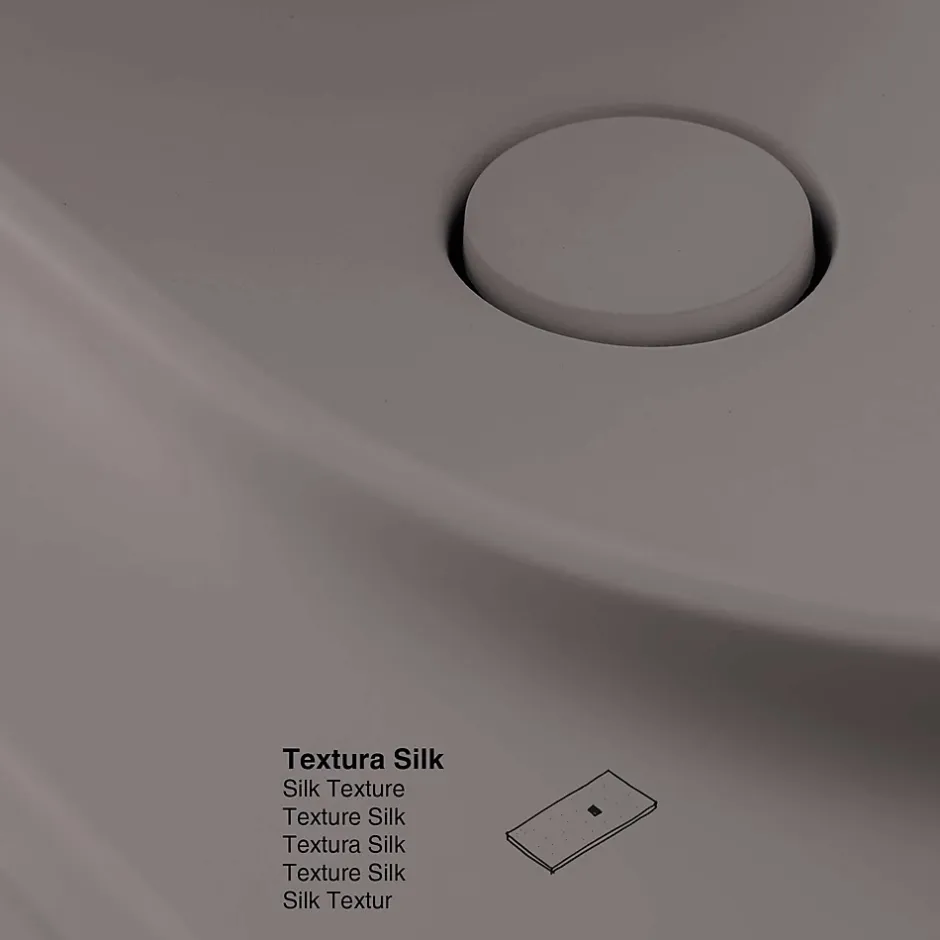 Poalgi Plan vasque lavabo résine Wraitom 120x46 cm gris concret série Bül