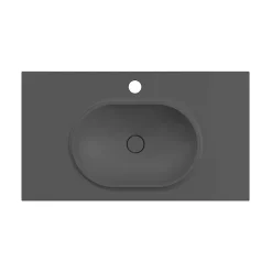 Poalgi Plan vasque lavabo résine Wraitom 100x46 cm noir antracita série Bül* Plan Simple Vasque