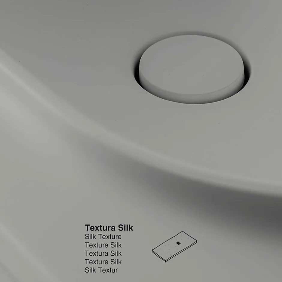 Poalgi Plan vasque lavabo résine Wraitom 80x46 cm gris humo série Bül* Plan Simple Vasque