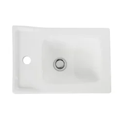 GoodHome Plan vasque lave-mains blanc Lana L. 44,7 x H. 14,2 x P. 30,7 cm