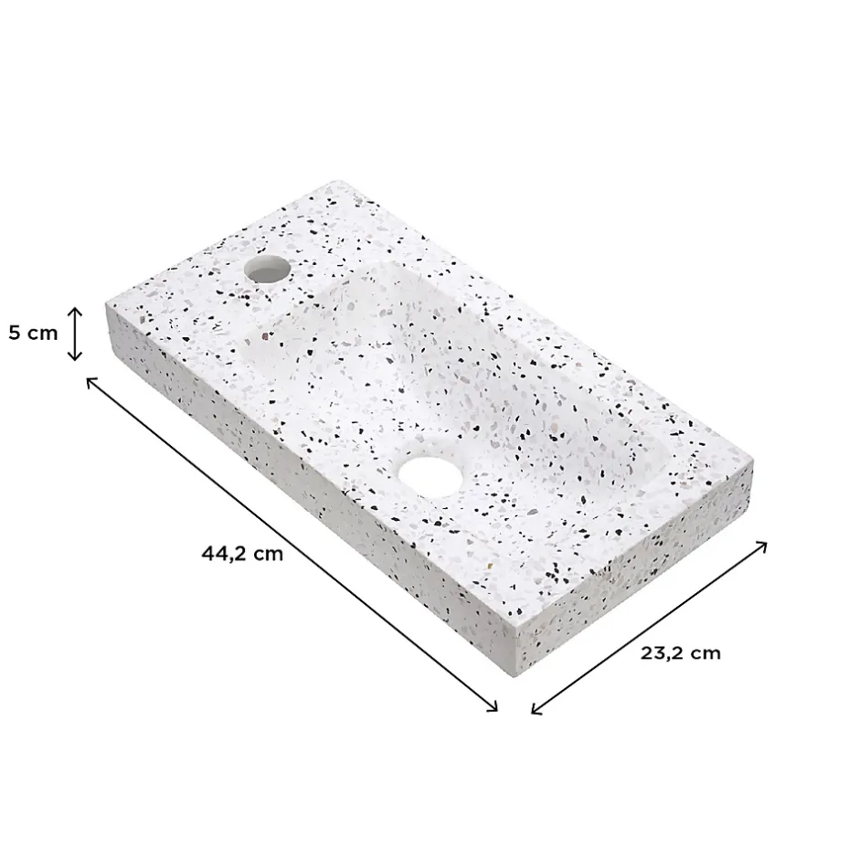 Homesight Plan vasque lave-mains l.44,2 x H.5 x P.23,2 cm , terrazzo,