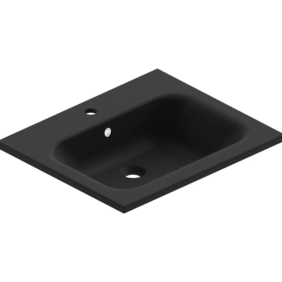 Ipiemme SRL Plan vasque noir en résine l.60 cm, Pura+