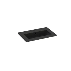 Plan vasque noir en résine faible profondeur l.60 cm, Calao