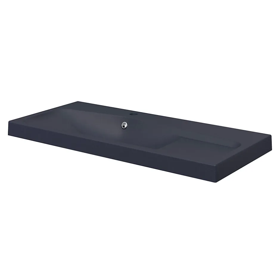 GoodHome Plan vasque noir en résine l.100 cm Mila