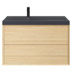 GoodHome Plan vasque noir en résine l.100 cm Mila