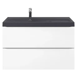 GoodHome Plan vasque noir en résine l.100 cm Mila
