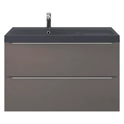 GoodHome Plan vasque noir en résine l.100 cm Mila