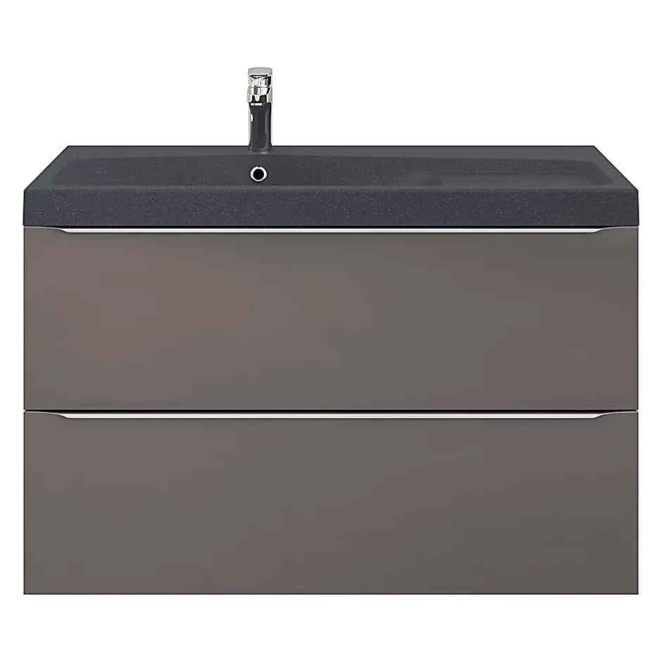 GoodHome Plan vasque noir en résine l.100 cm Mila