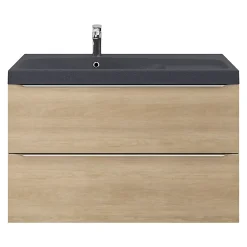 GoodHome Plan vasque noir en résine l.100 cm Mila