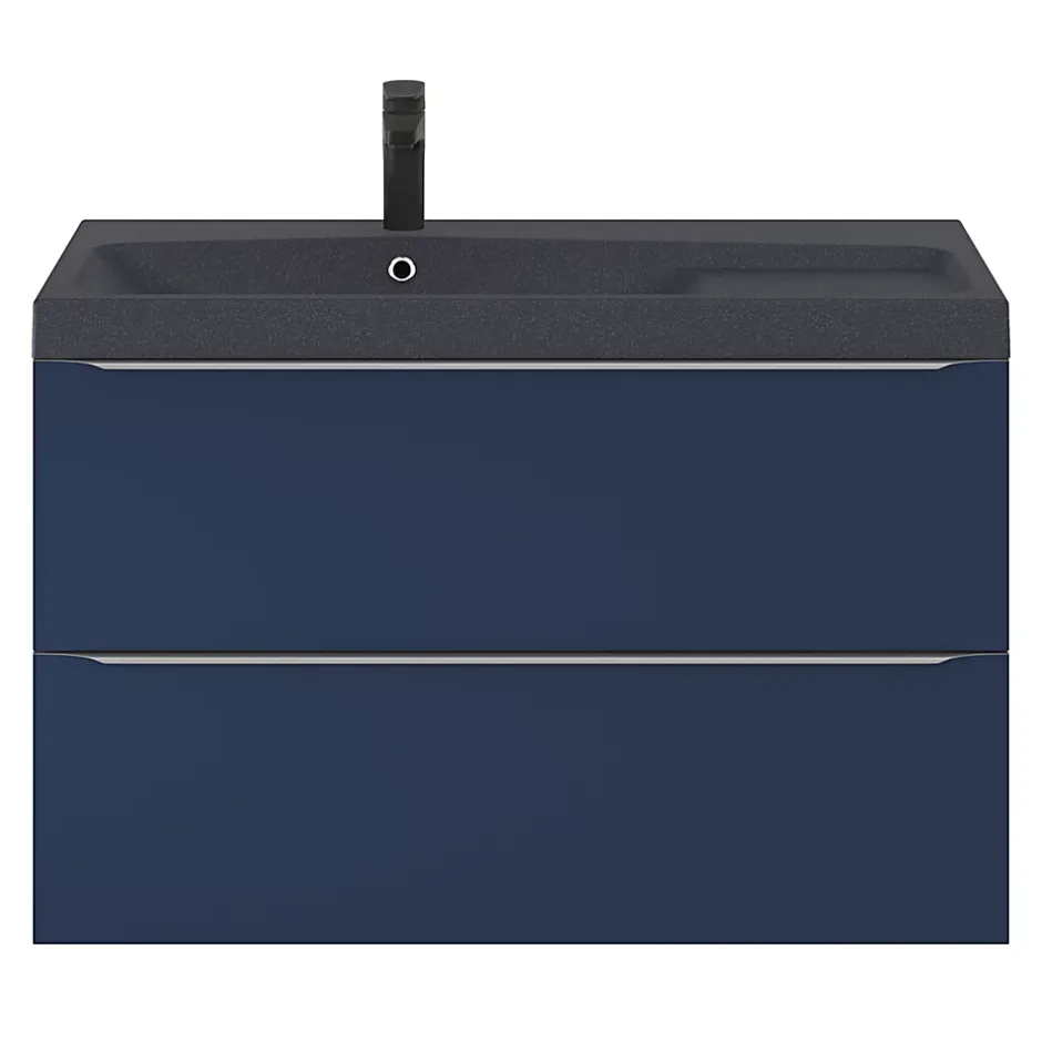 GoodHome Plan vasque noir en résine l.100 cm Mila