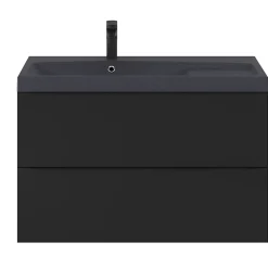 GoodHome Plan vasque noir en résine l.100 cm Mila