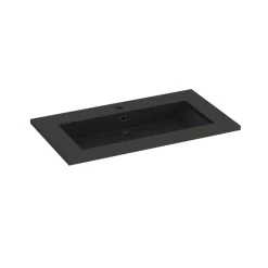 Plan vasque noir en résine l.90 cm, Calao* Plan Simple Vasque