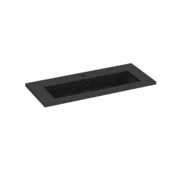 Plan vasque noir en résine faible profondeur l.90 cm, Calao* Plan Simple Vasque