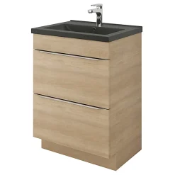 GoodHome Plan vasque noir Nira 60 cm* Plan Simple Vasque
