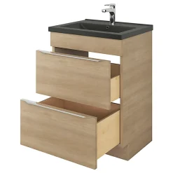 GoodHome Plan vasque noir Nira 60 cm* Plan Simple Vasque