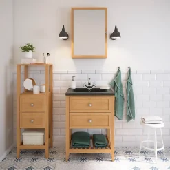 GoodHome Plan vasque noir Nira 60 cm* Plan Simple Vasque