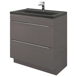 GoodHome Plan vasque noir Nira 80 cm