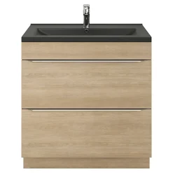 GoodHome Plan vasque noir Nira 80 cm