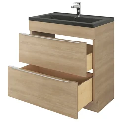 GoodHome Plan vasque noir Nira 80 cm