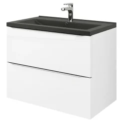 GoodHome Plan vasque noir Nira 80 cm