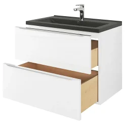 GoodHome Plan vasque noir Nira 80 cm