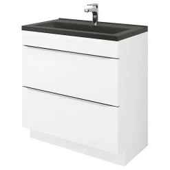 GoodHome Plan vasque noir Nira 80 cm