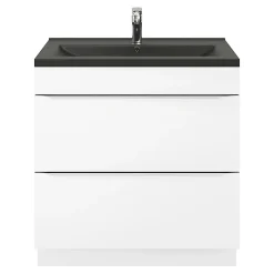 GoodHome Plan vasque noir Nira 80 cm