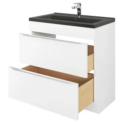 GoodHome Plan vasque noir Nira 80 cm