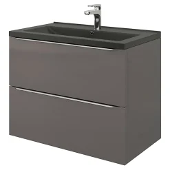 GoodHome Plan vasque noir Nira 80 cm
