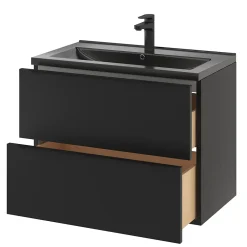 GoodHome Plan vasque noir Nira 80 cm