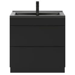 GoodHome Plan vasque noir Nira 80 cm