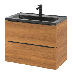 GoodHome Plan vasque noir Nira 80 cm