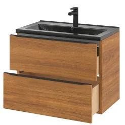 GoodHome Plan vasque noir Nira 80 cm