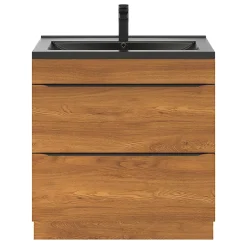 GoodHome Plan vasque noir Nira 80 cm