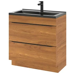 GoodHome Plan vasque noir Nira 80 cm