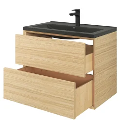 GoodHome Plan vasque noir Nira 80 cm