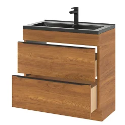 GoodHome Plan vasque noir Nira 80 cm