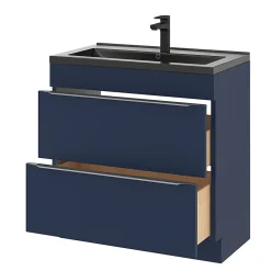 GoodHome Plan vasque noir Nira 80 cm